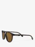 Burberry BE4302 Men's Polarised Square Sunglasses, Dark Havana/Brown