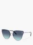 Tiffany & Co TF3070 Women's Irregular Sunglasses, Silver/Blue Gradient