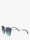 Tiffany & Co TF3070 Women's Irregular Sunglasses, Silver/Blue Gradient