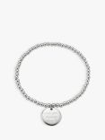 Under the Rose Personalised Engraved Stretch Bead Bracelet, Silver