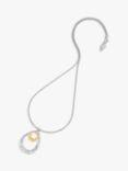Dower & Hall Entwined Double Pendant Necklace, Silver/Gold