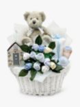 Babyblooms Berkeley Bear’s New Baby Gift Basket, Light Blue