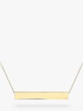 IBB Personalised 9ct Gold Horizontal Bar Pendant Necklace
