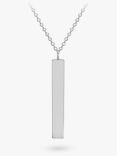 IBB Personalised 9ct White Gold Vertical Bar Pendant Necklace