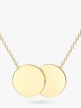 IBB Personalised 9ct Gold Double Disc Initial Pendant Necklace