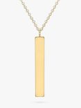 IBB Personalised 9ct Gold Vertical Bar Pendant Necklace
