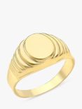 IBB Personalised 9ct Gold Unisex Oval Signet Ring, Gold