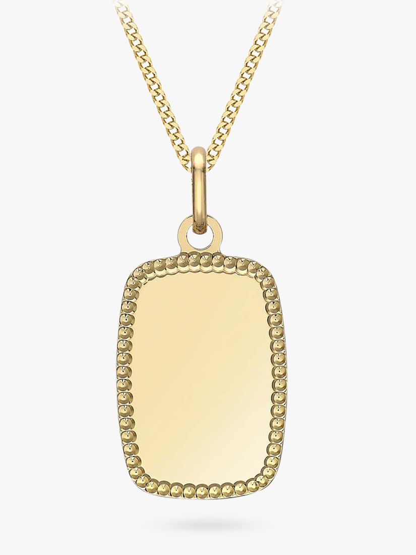 Men's Double 14k Gold Flat Edge Dog Tag Necklace w/ Chain