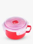 good2heat PLUS Microwave Lidded Bowl & Spork, 900ml, Red/Clear