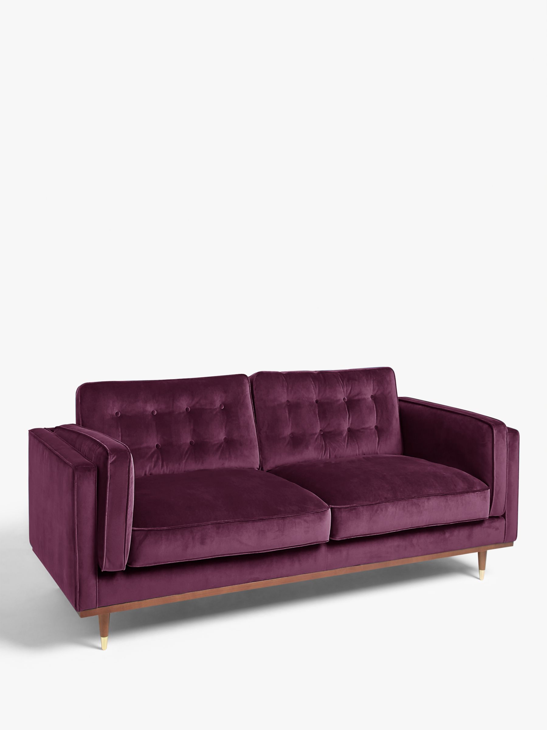 Lyon Range, John Lewis + Swoon Lyon Medium 2 Seater Sofa, Damson Purple Velvet