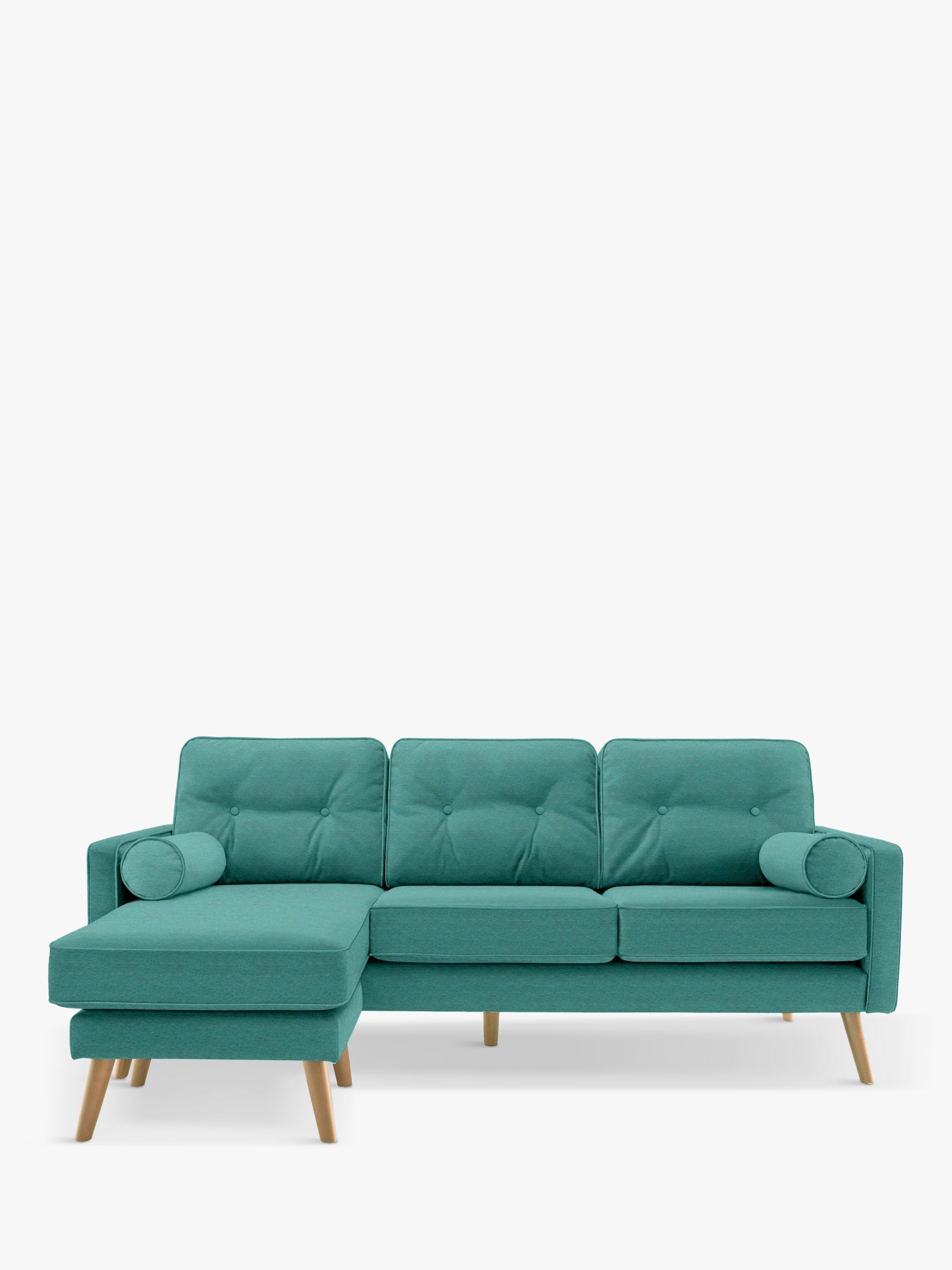 The Sixty Five Range, G Plan Vintage The Sixty Five LHF Large 3 Seater Chaise End Sofa, Fleck Blue