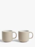 John Lewis Puritan Stoneware Mugs, Set of 2, 375ml, Putty