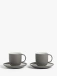 John Lewis Puritan Stoneware Cup & Saucer, Set of 2, 250ml