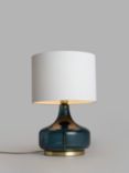 John Lewis Atley Glass Table Lamp, Turquoise