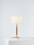 John Lewis Spindle Table Lamp, Walnut Stained Ash/Brass