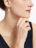 Lido Infinity Freshwater Pearl Drop Earrings, Silver/White