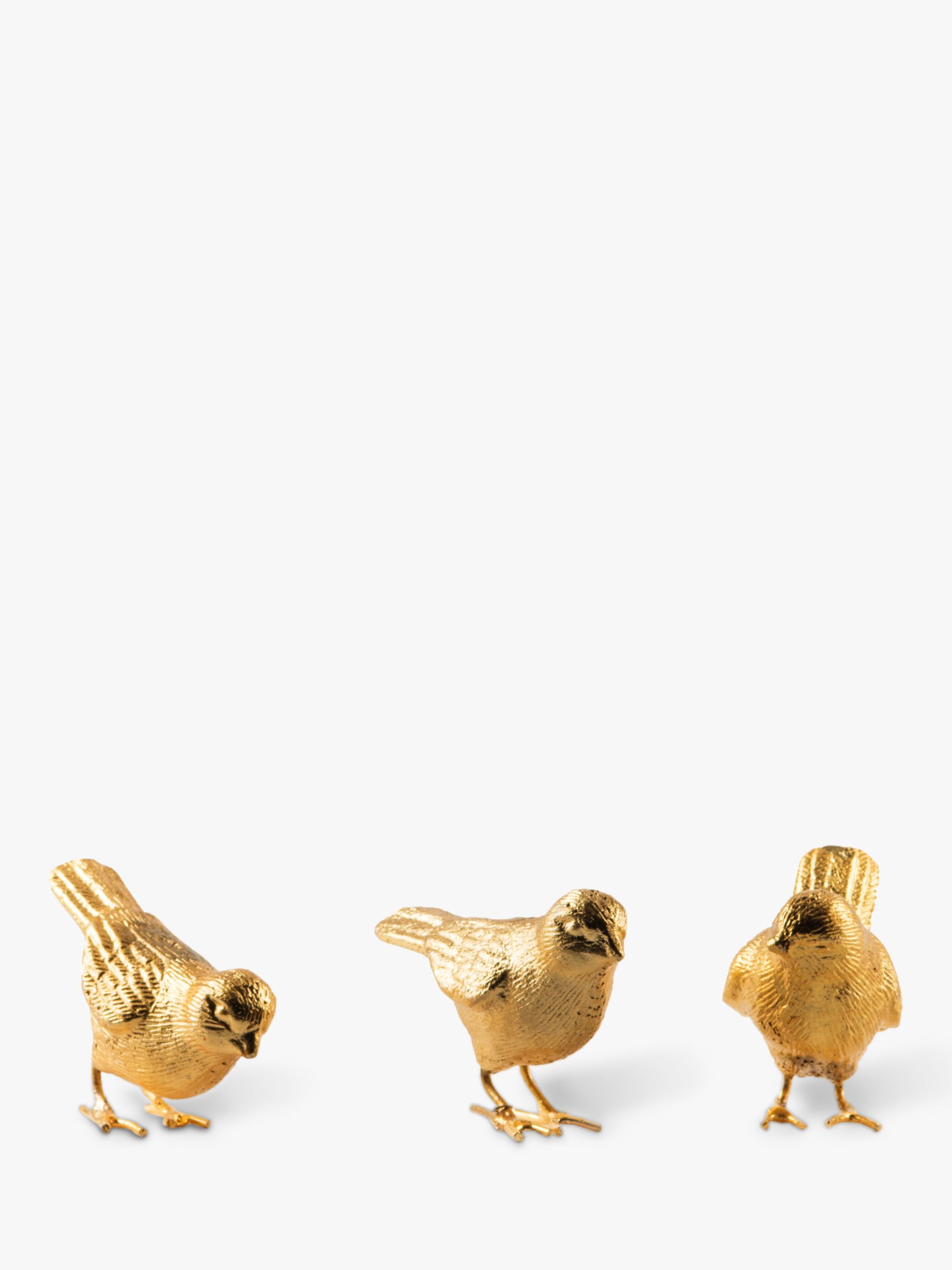weigeren delen De waarheid vertellen pols potten Sparrow Ornaments, Set of 3, Gold