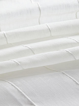 John Lewis Stitched Stripe Voile Fabric, White