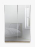John Lewis Elstra 150cm Wardrobe with Mirrored Sliding Doors, Mirror/Bianco Oak