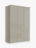 John Lewis Elstra 150cm Wardrobe with Glass Hinged Doors, Grey Glass/Pebble Grey