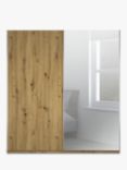 John Lewis Elstra 200cm Wardrobe Mirrored Sliding Door, Bianco Oak/Mirror