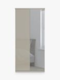 John Lewis Elstra 100cm Wardrobe with Glass and Mirrored Hinged Doors, Grey Glass/Pebble Grey