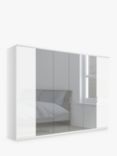 John Lewis Elstra 300cm Wardrobe with Glass and Mirrored Hinged Doors