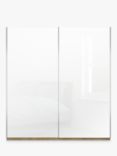 John Lewis Elstra 200cm Wardrobe with Glass Sliding Doors, White Glass/Bianco Oak