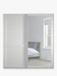 John Lewis Marlow 200cm Mirrored Sliding Door Wardrobe, Off White