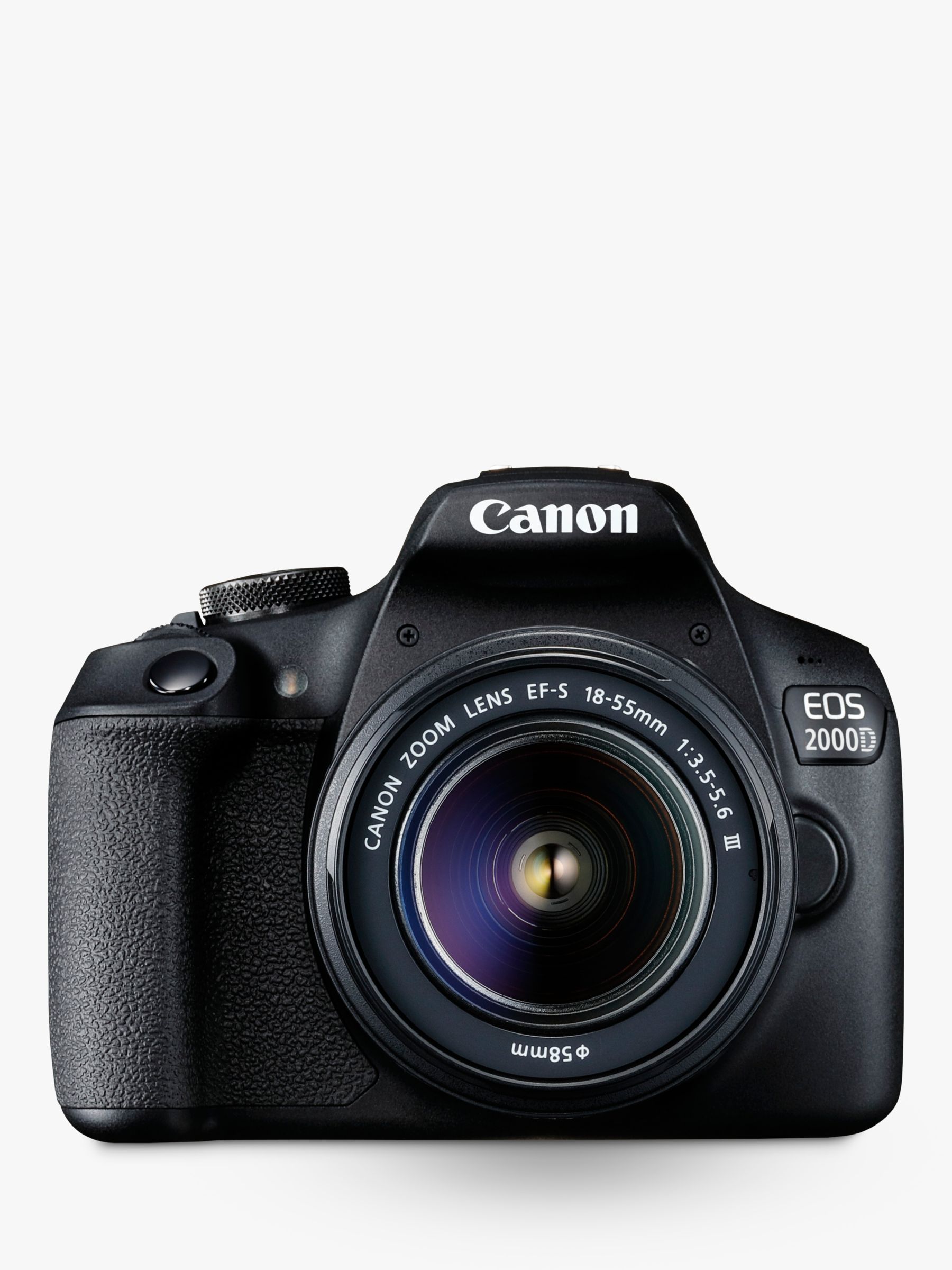 Sleutel Maand Ontslag Canon EOS 2000D Digital SLR Camera with 18-55mm III DC Lens, 1080p Full HD,  24.1MP, Wi-Fi, NFC, Optical Viewfinder, 3" LCD Screen, Black