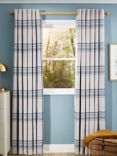 John Lewis Afton Check Weave Pair Dimout/Thermal Lined Eyelet Curtains