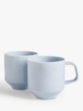Design Project by John Lewis Porcelain Mugs, Set of 2, 400ml, Blue