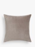John Lewis Cotton Velvet Cushion, Pale Mole
