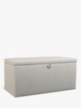 John Lewis Emily Upholstered Ottoman Storage Box, Relaxed Linen Putty