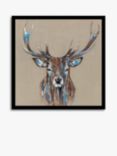 John Lewis Louise Luton 'Hearty Stag' Framed Print, 74.5 x 74.5cm, Brown/Multi