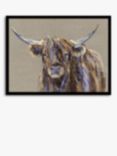 John Lewis Louise Luton 'Archie' Highland Cow Framed Print, 78.5 x 104.5cm, Brown/Multi