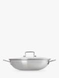 Le Creuset 3-Ply Stainless Steel Non-Stick Wok & Glass Lid, 30cm