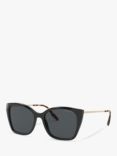 Prada PR 12XS Polarised Cat's Eye Sunglasses, Black