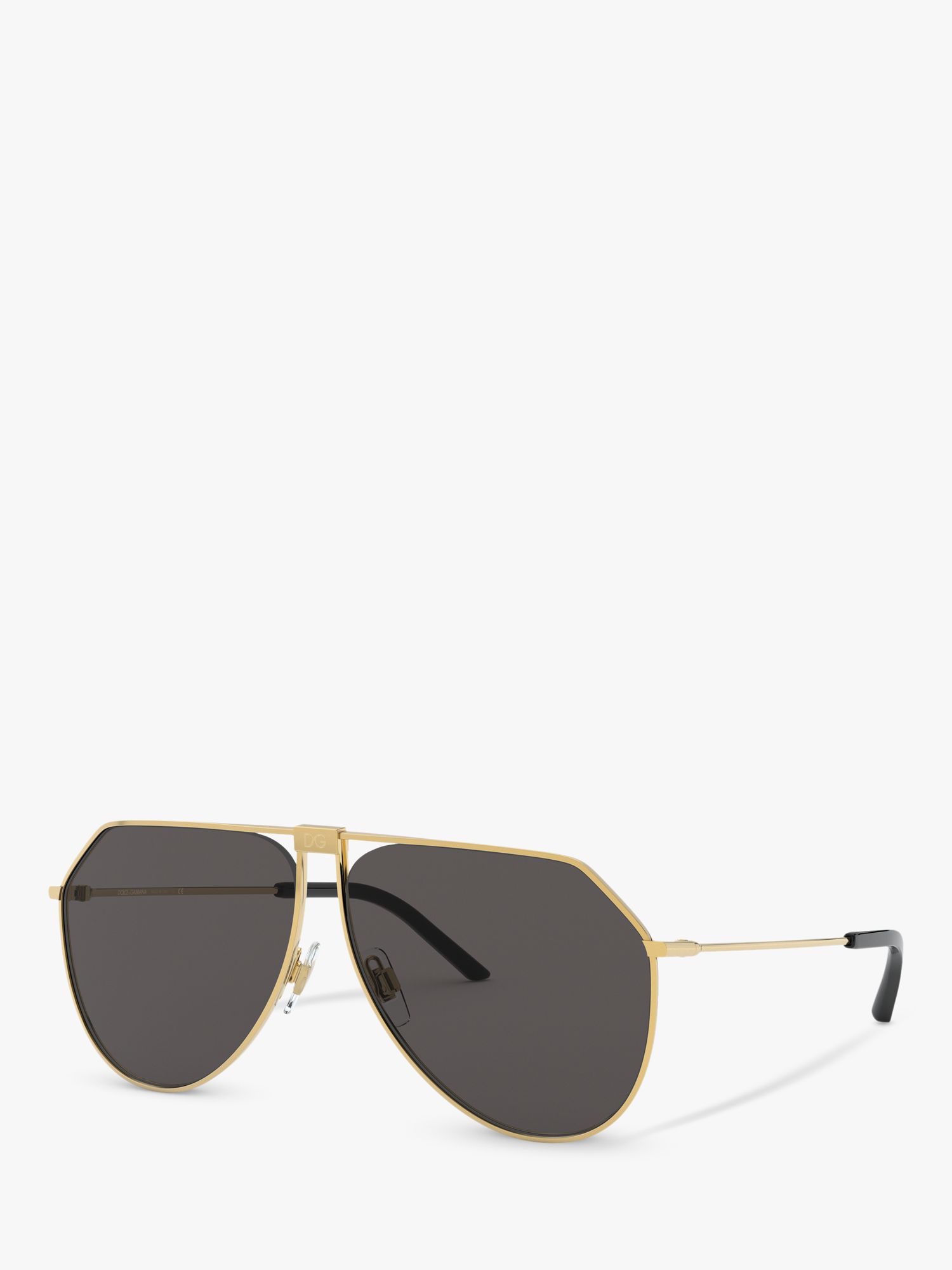 Dolce Gabbana DG2248 Men's Sunglasses, Gold/Grey at John Lewis & Partners