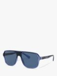 Dolce & Gabbana DG6134 Men's Square Sunglasses, Blue/Black