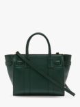 Mulberry Small Bayswater Zipped Classic Grain Leather Tote Bag, Mulberry Green