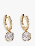 kate spade new york That Sparkle Pave Hoop Earrings, Gold/Clear