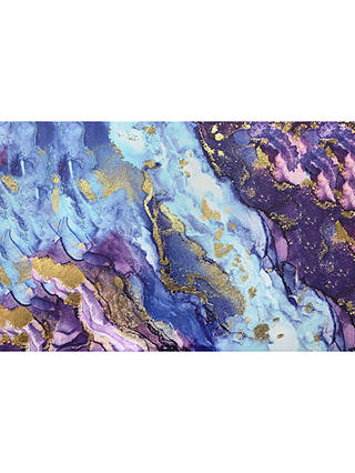 Alissa Rosenberg - Auric Abstract Hand-Embellished Stretched Canvas, 80 x 120, Purple/Gold