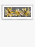 Green Lili - Ochre Floral Framed Print & Mount, 48.5 x 103.5cm, Grey/Yellow