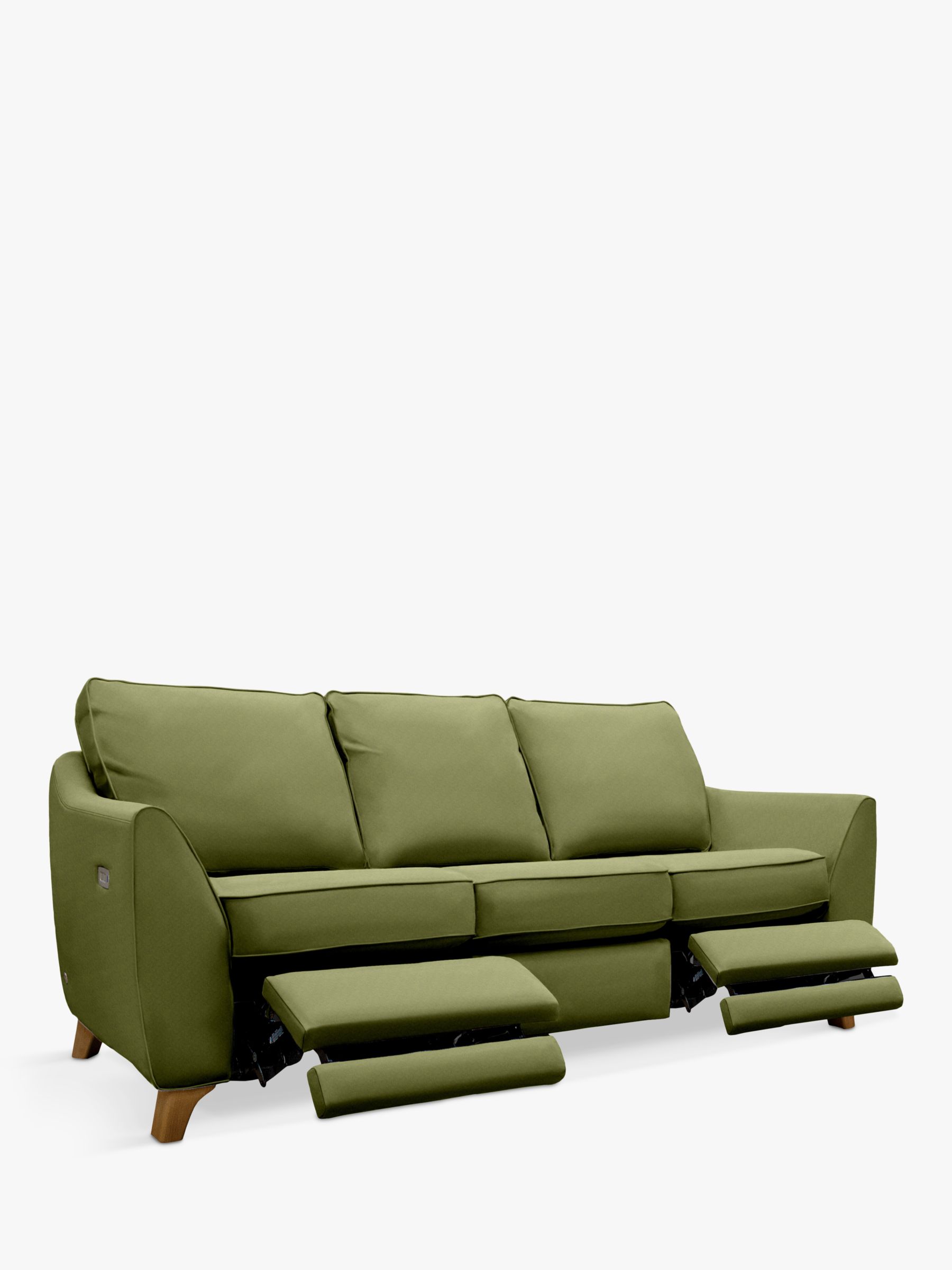 The Sixty Eight Range, G Plan Vintage The Sixty Eight Large 3 Seater Sofa with Double Footrest Mechanism, Marl Green