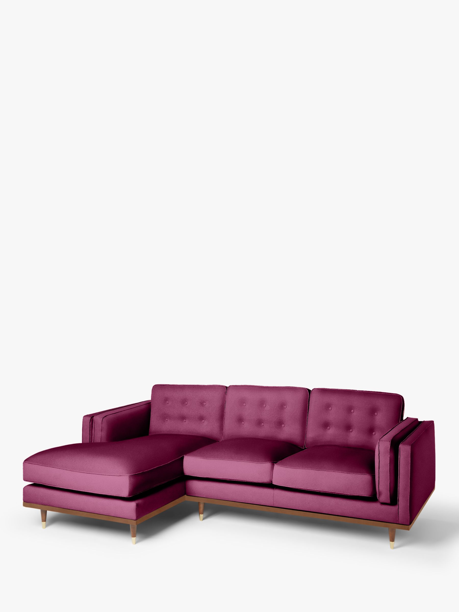 Lyon Range, John Lewis + Swoon Lyon LHF Chaise End Sofa, Damson Purple Velvet