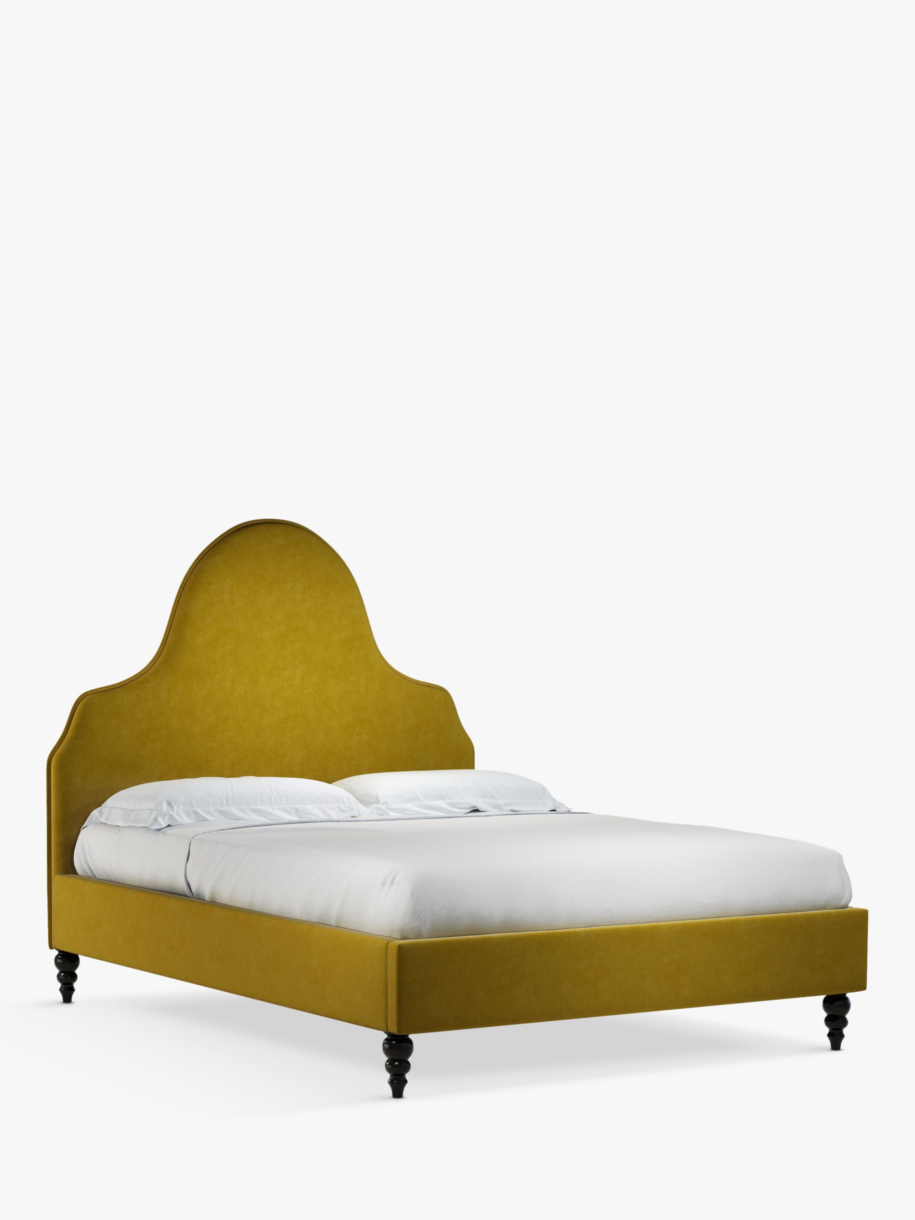 John Lewis Silhouette Upholstered Bed Frame, King Size, Aquaclean Harriet Mustard £879.00