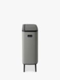 Brabantia Bo Hi Recycling Touch Bin, Mineral Concrete Grey, 2x 30L