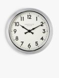 Lascelles Arabic Numeral Analogue Wall Clock, 60cm, Chrome