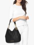 MICHAEL Michael Kors Lillie Large Leather Shoulder Bag, Black